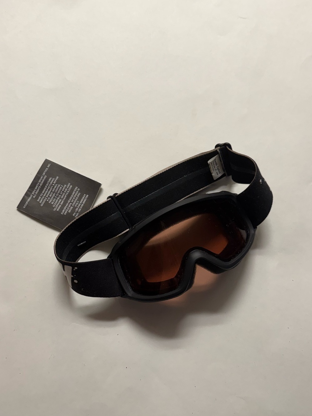SMITH Black Snow Goggles with Brown/Amber Lens